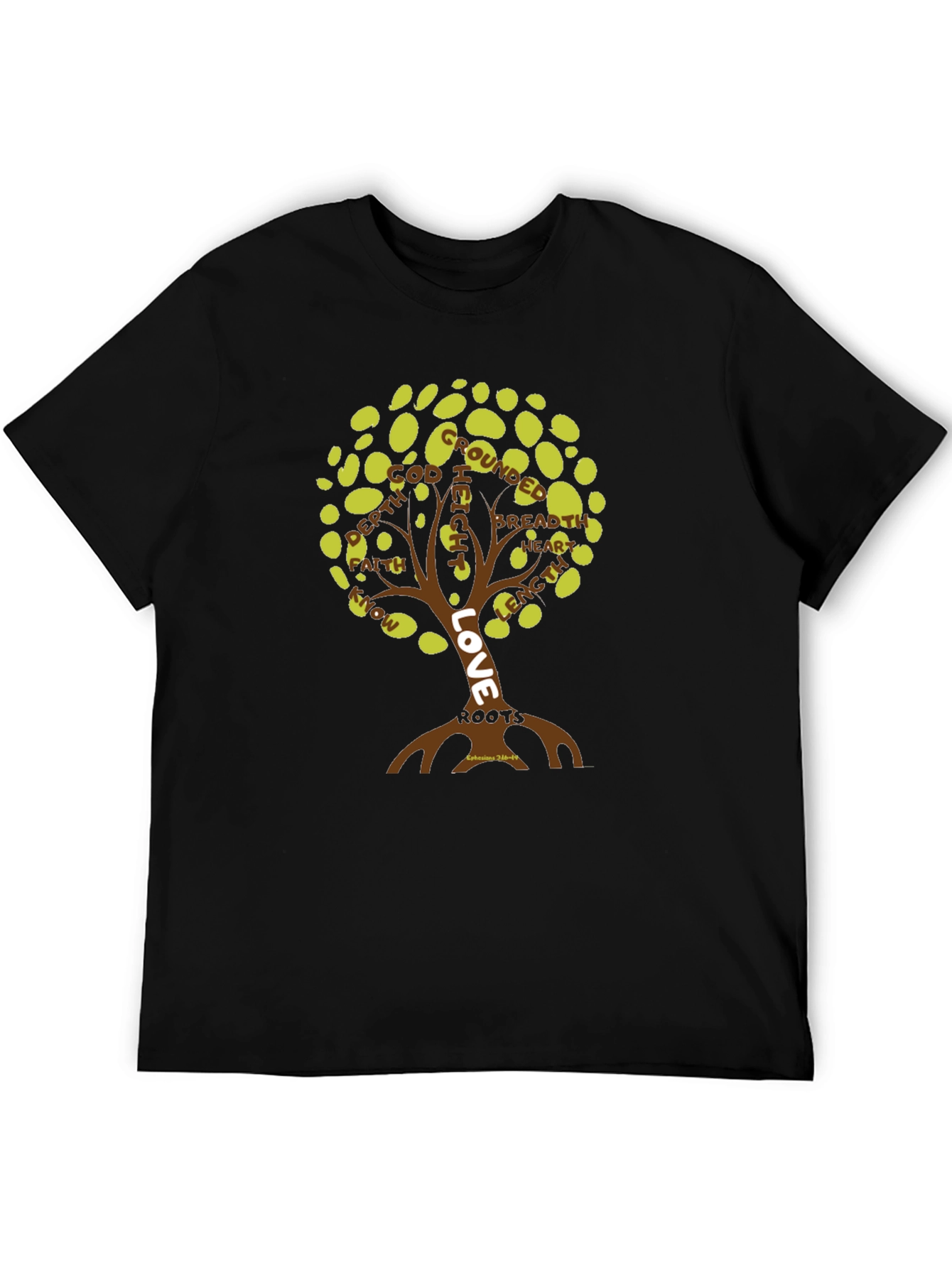 Love Roots Tree Graphic T-Shirt - Black