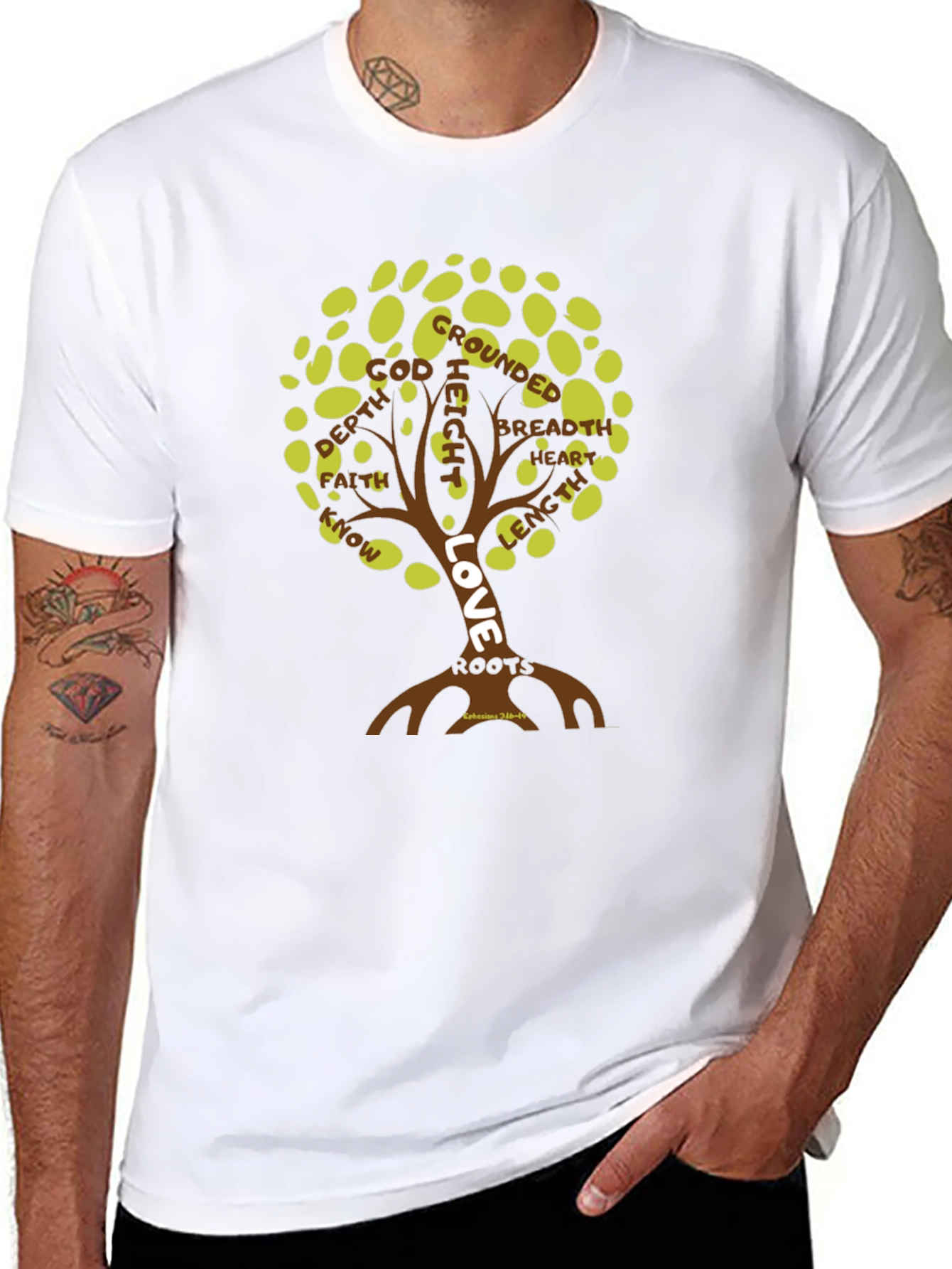 Love Roots Tree Graphic T-Shirt - Black