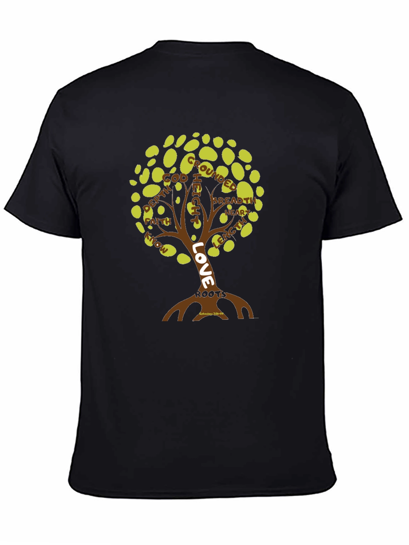 Love Roots Tree Graphic T-Shirt - Black