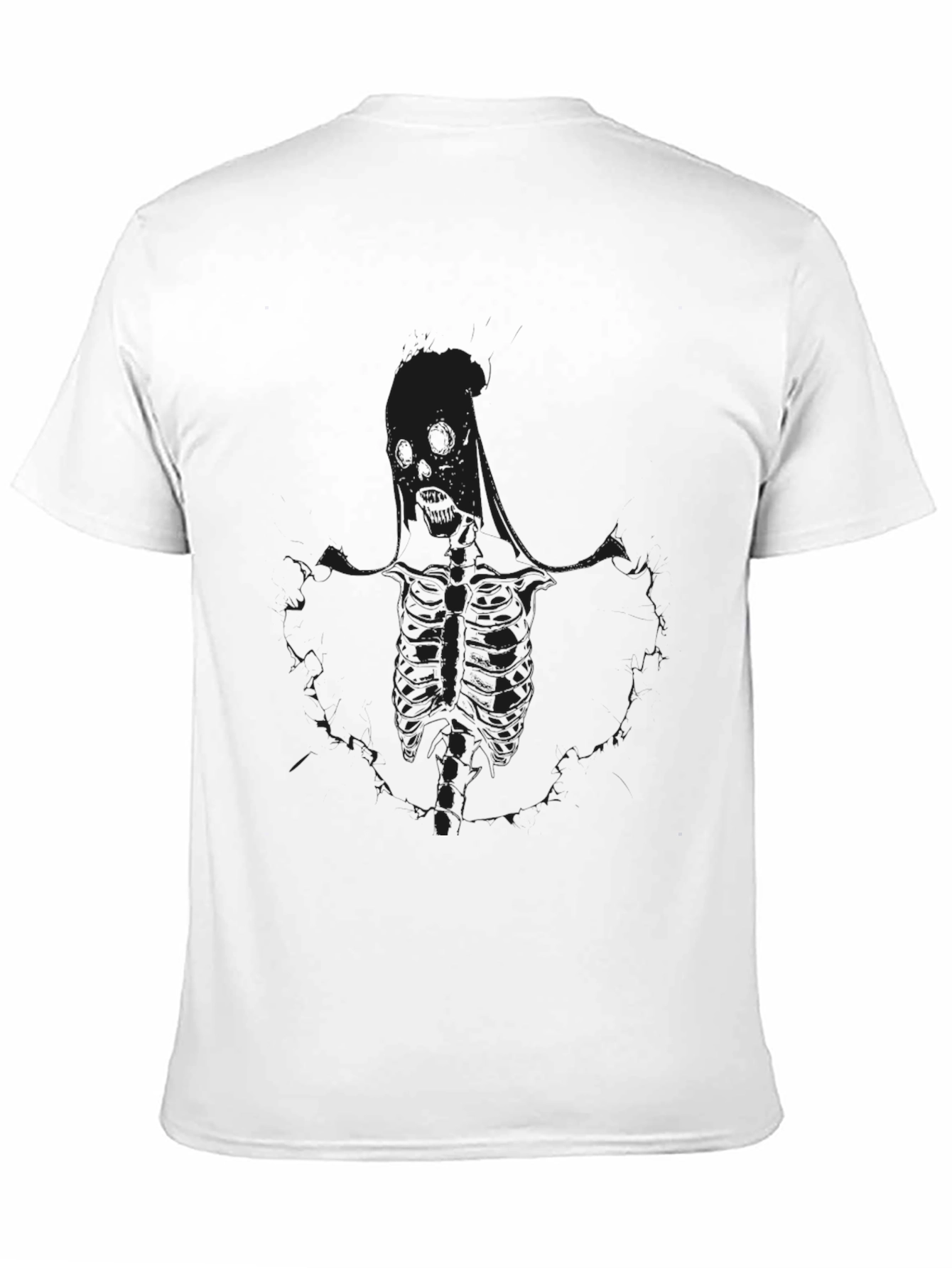 Black Skeleton Graphic Print T-Shirt
