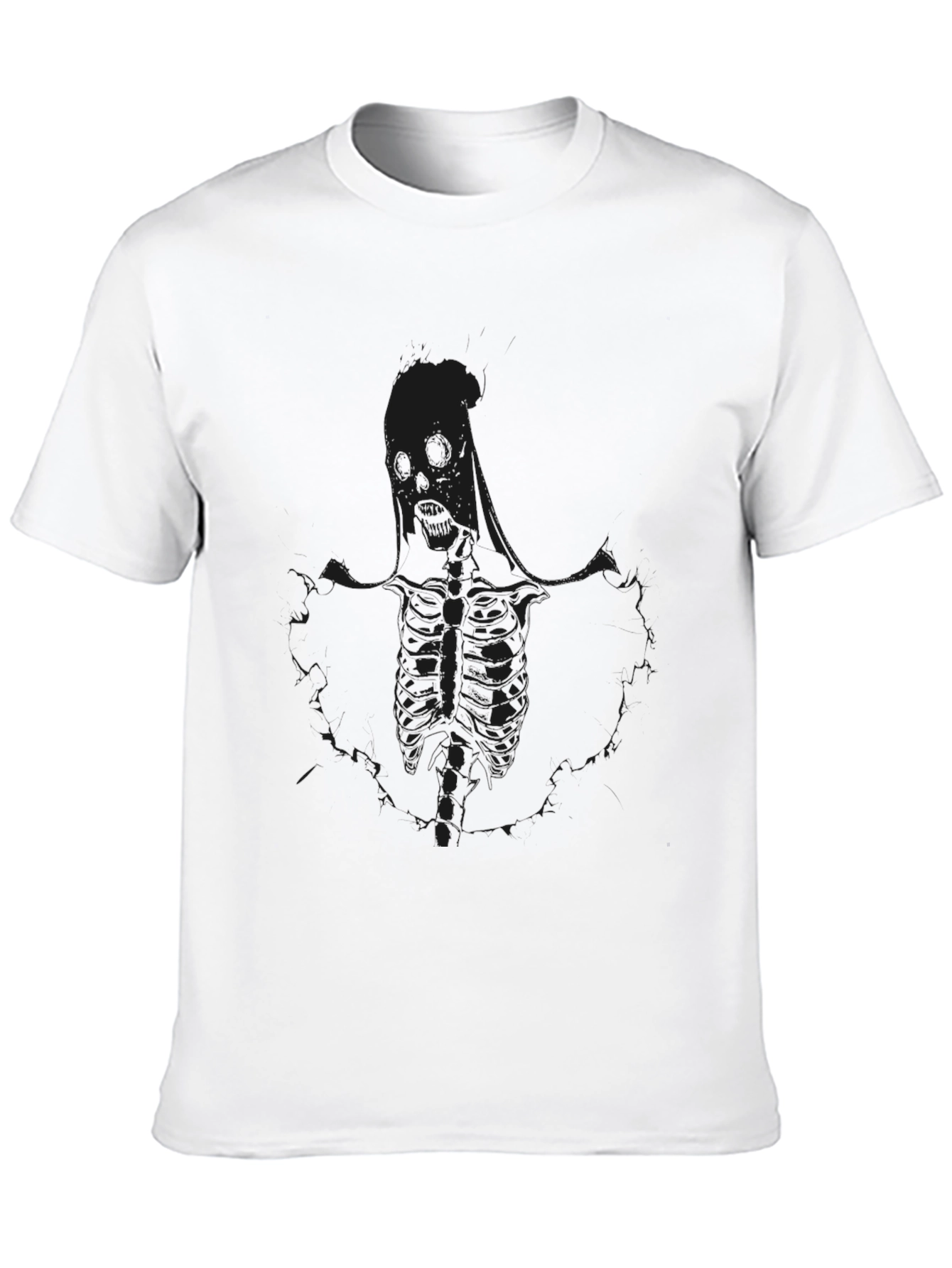 Black Skeleton Graphic Print T-Shirt