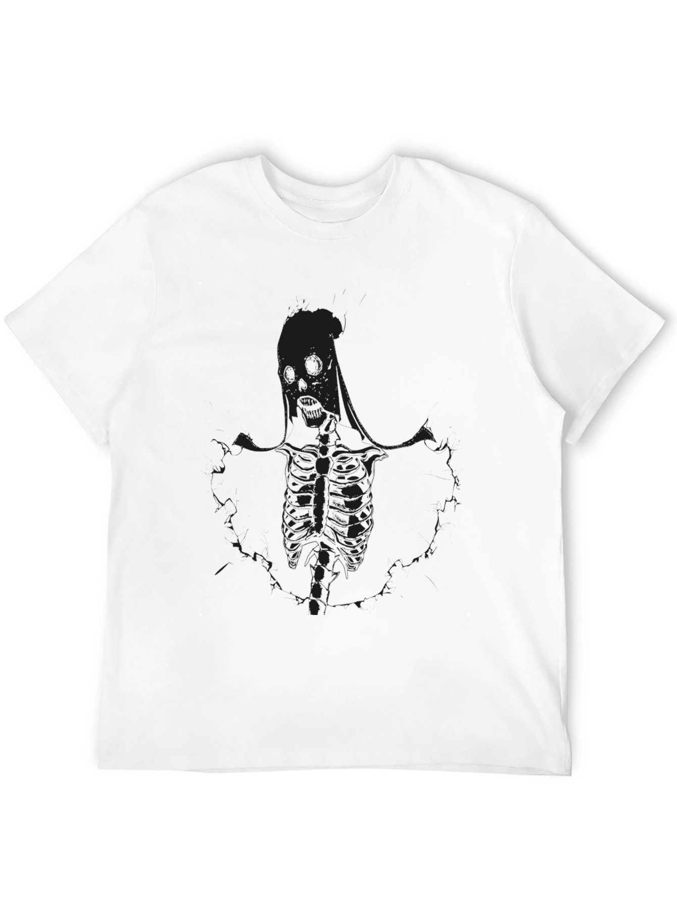 Black Skeleton Graphic Print T-Shirt