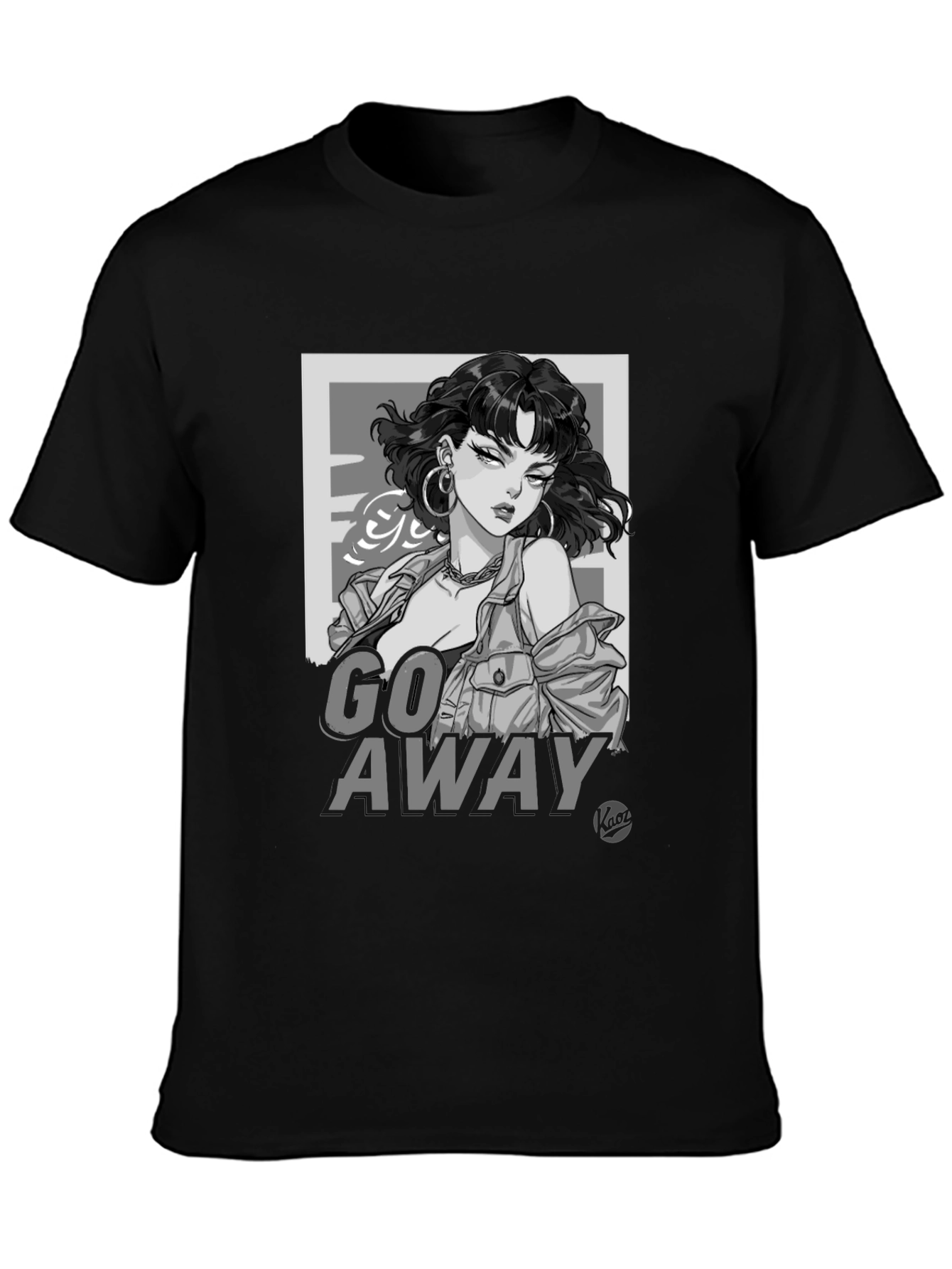 Edgy Graphic Tee - Go Away Black T-Shirt