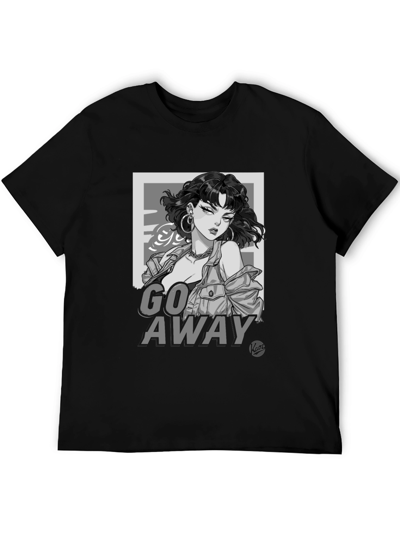 Edgy Graphic Tee - Go Away Black T-Shirt