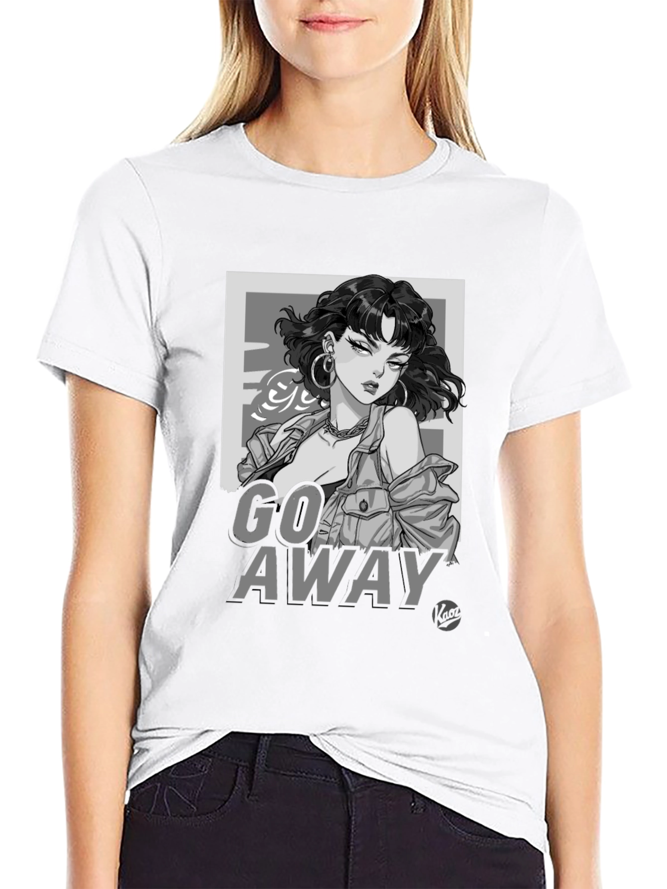 Edgy Graphic Tee - Go Away Black T-Shirt