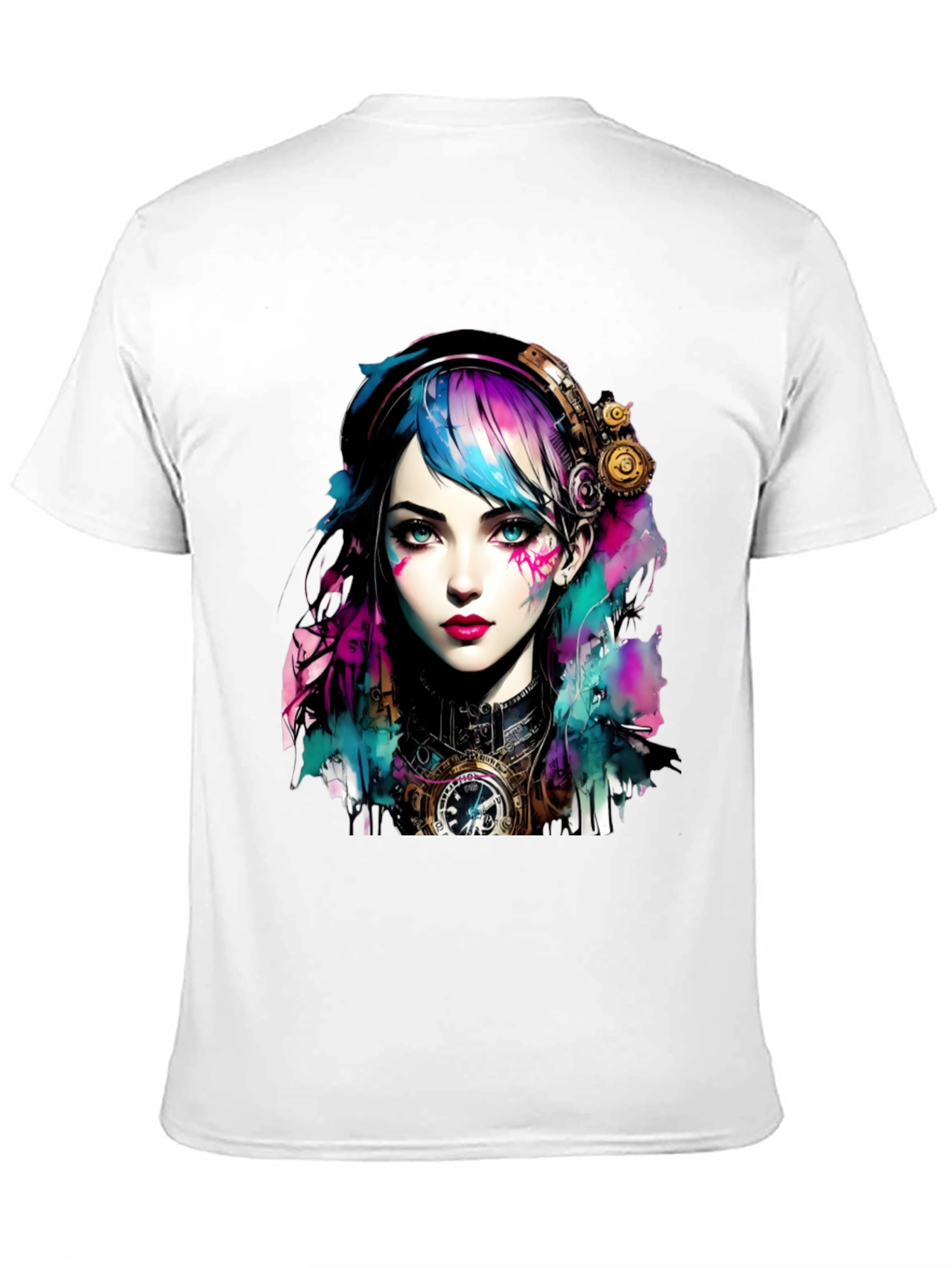 Steampunk Girl Graphic Tee - Unique Art T-Shirt