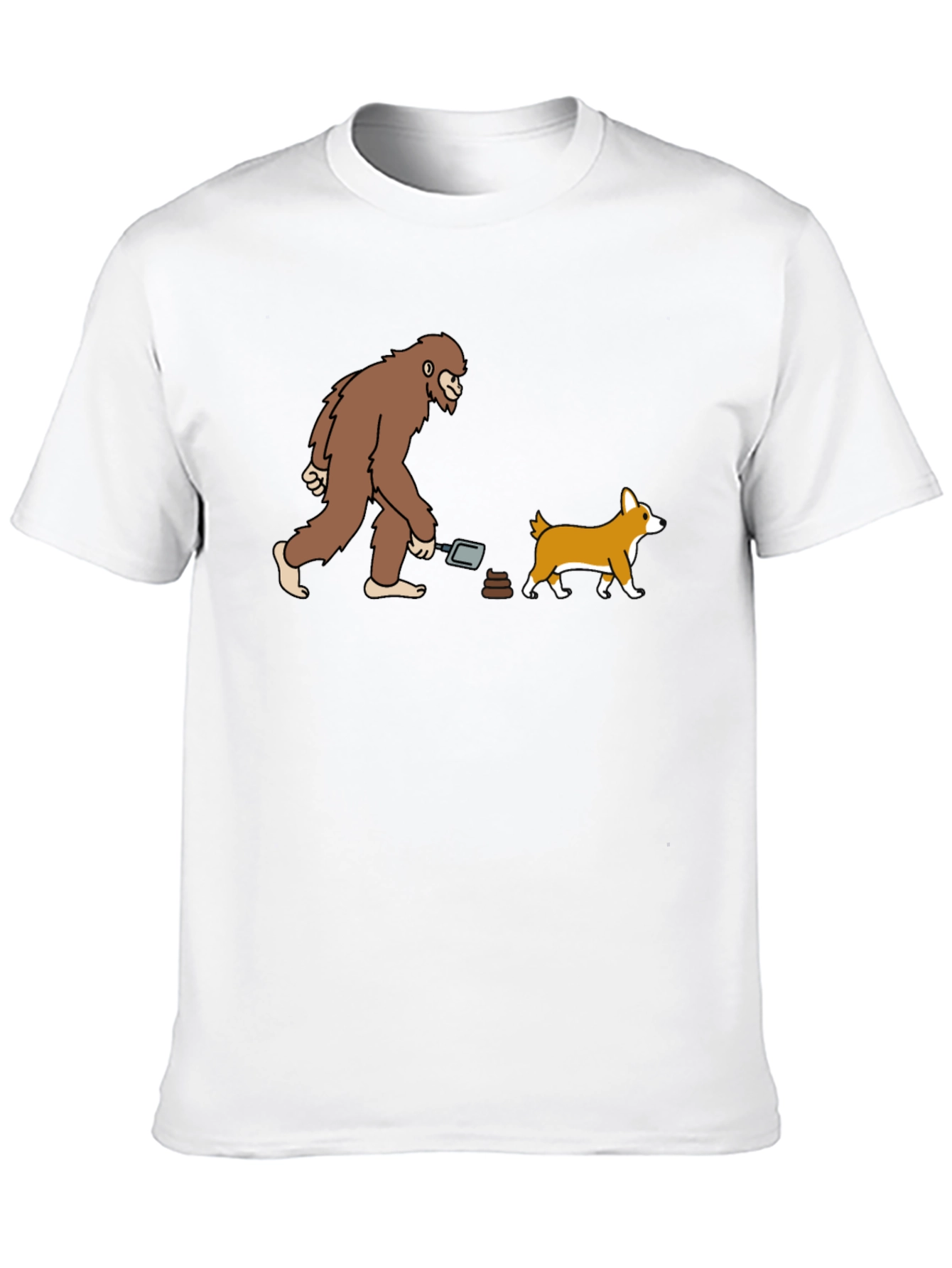 Funny Bigfoot & Dog Poop T-Shirt - Black