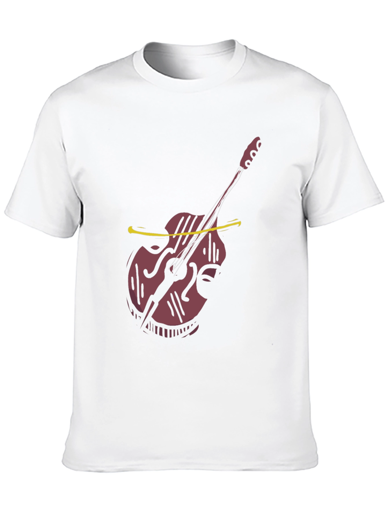 Cool Bass Guitar Graphic Tee - Black Cotton Casual