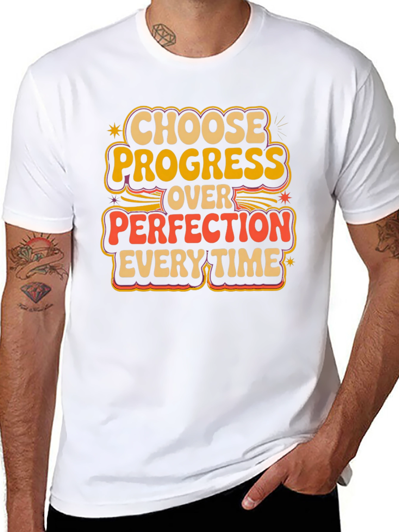 Progress Over Perfection Retro Graphic Tee