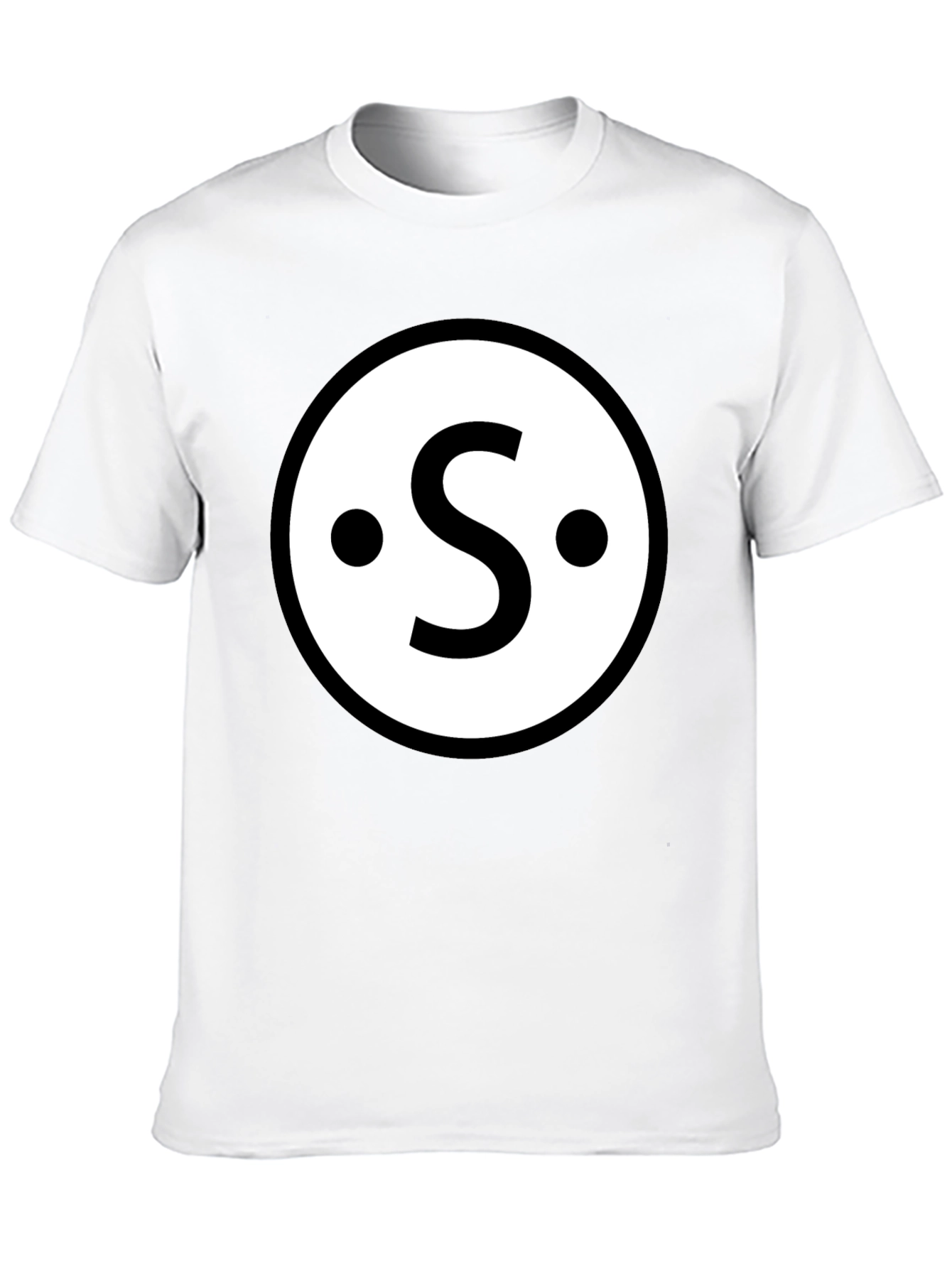 Retro S Circle Graphic Tee - Classic Black Cotton