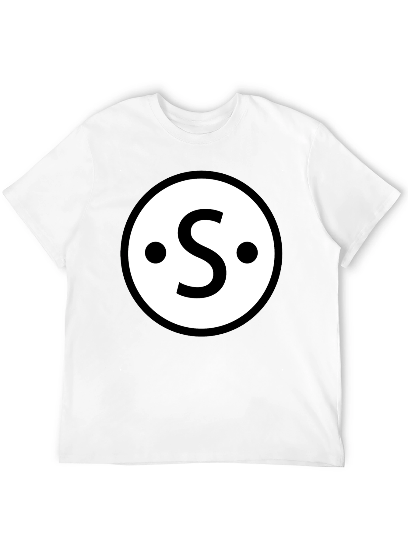 Retro S Circle Graphic Tee - Classic Black Cotton