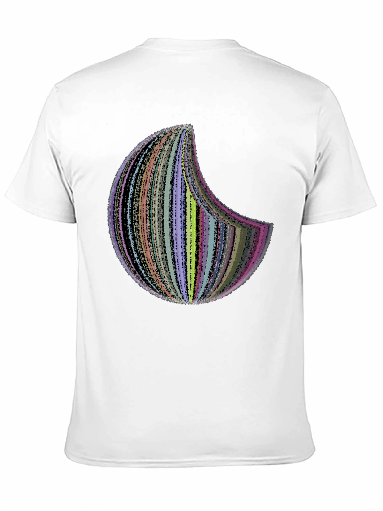Abstract Crescent Moon Graphic Tee - Black