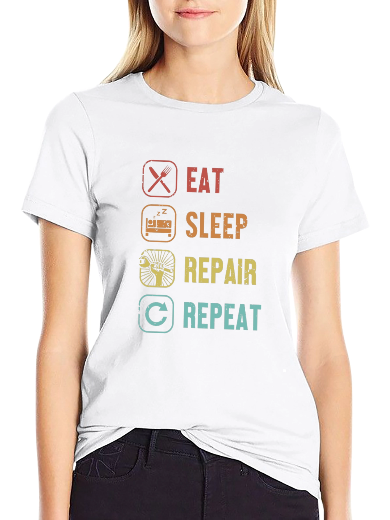 Eat Sleep Repair Repeat Graphic Tee