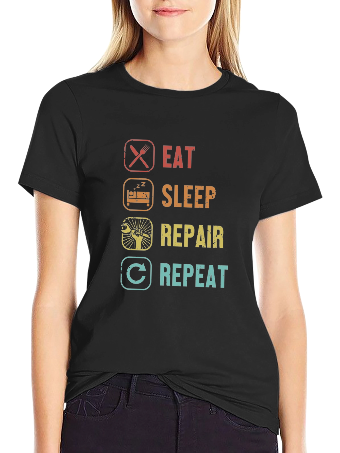 Eat Sleep Repair Repeat Graphic Tee