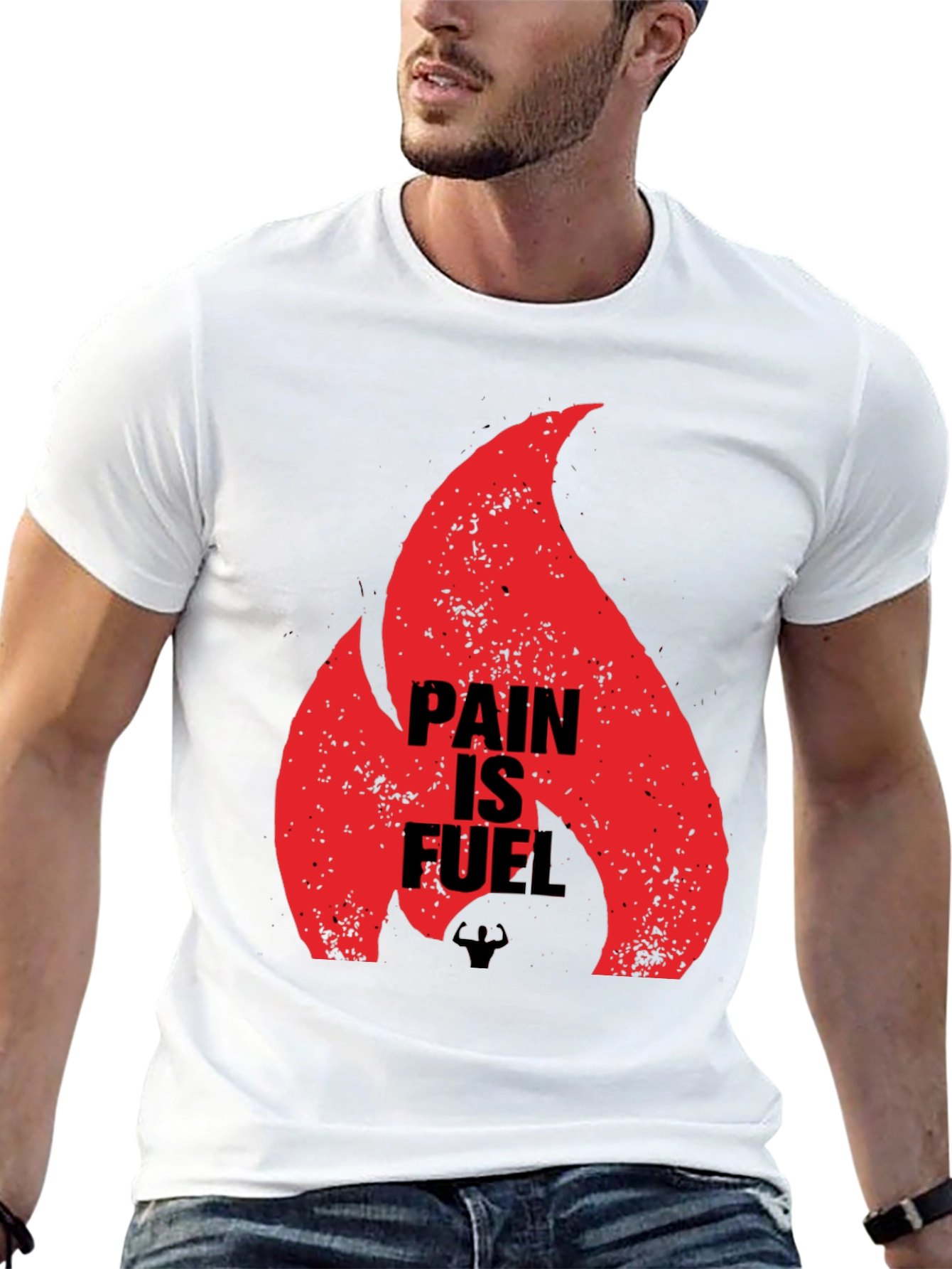 Pain is Fuel Graphic T-Shirt - Motivational Gym Wear