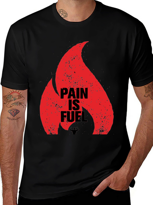 Pain is Fuel Graphic T-Shirt - Motivational Gym Wear