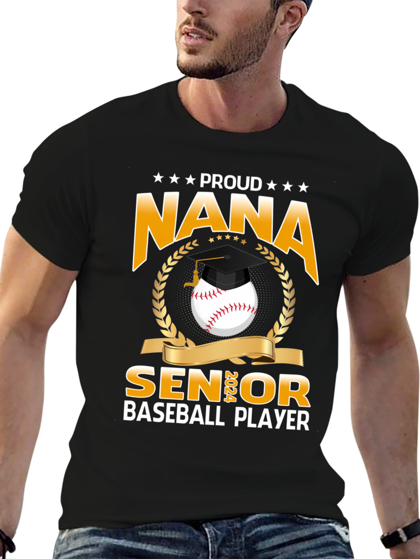 Proud Nana Senior Baseball Player T-Shirt
