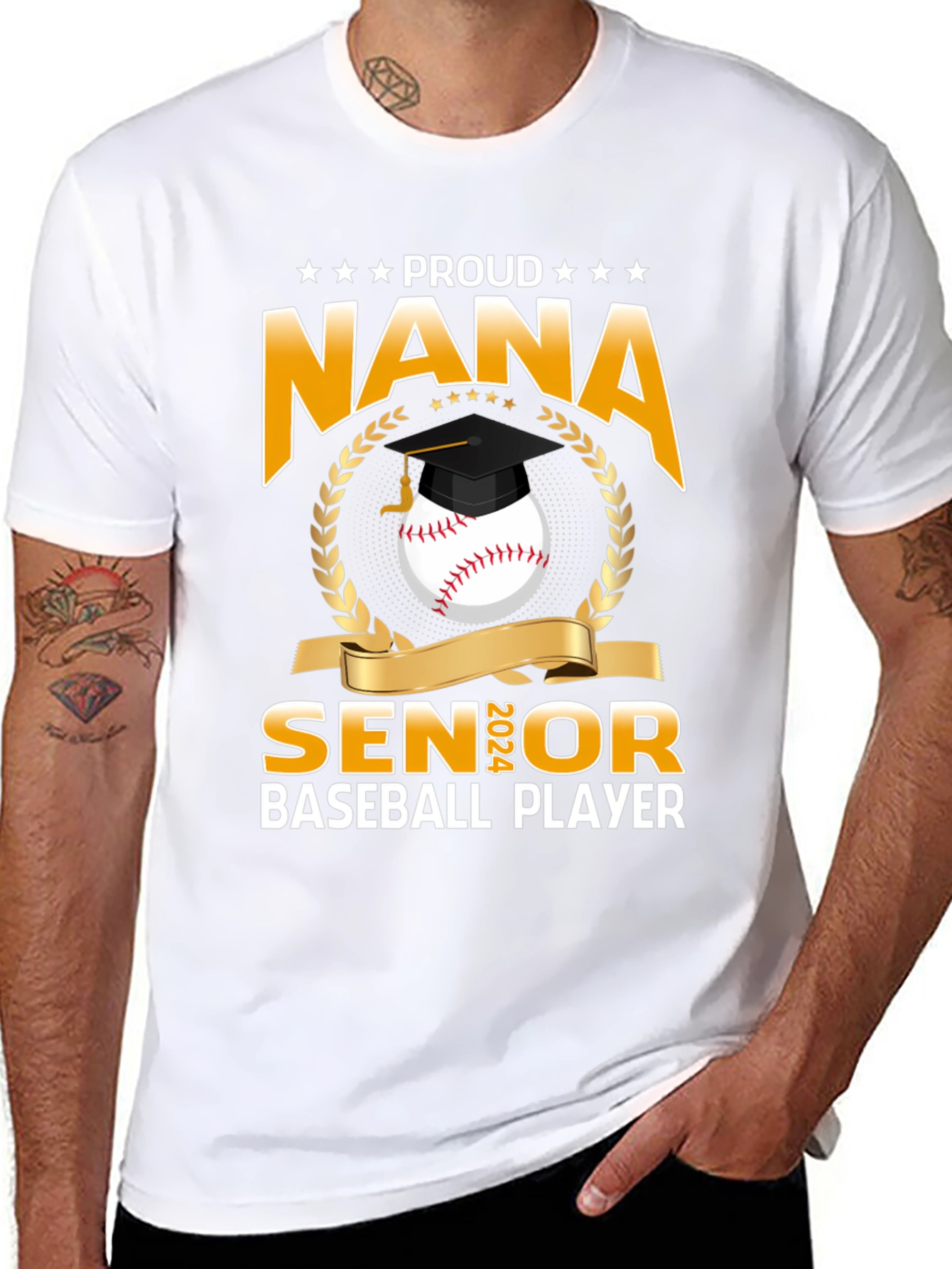 Proud Nana Senior Baseball Player T-Shirt