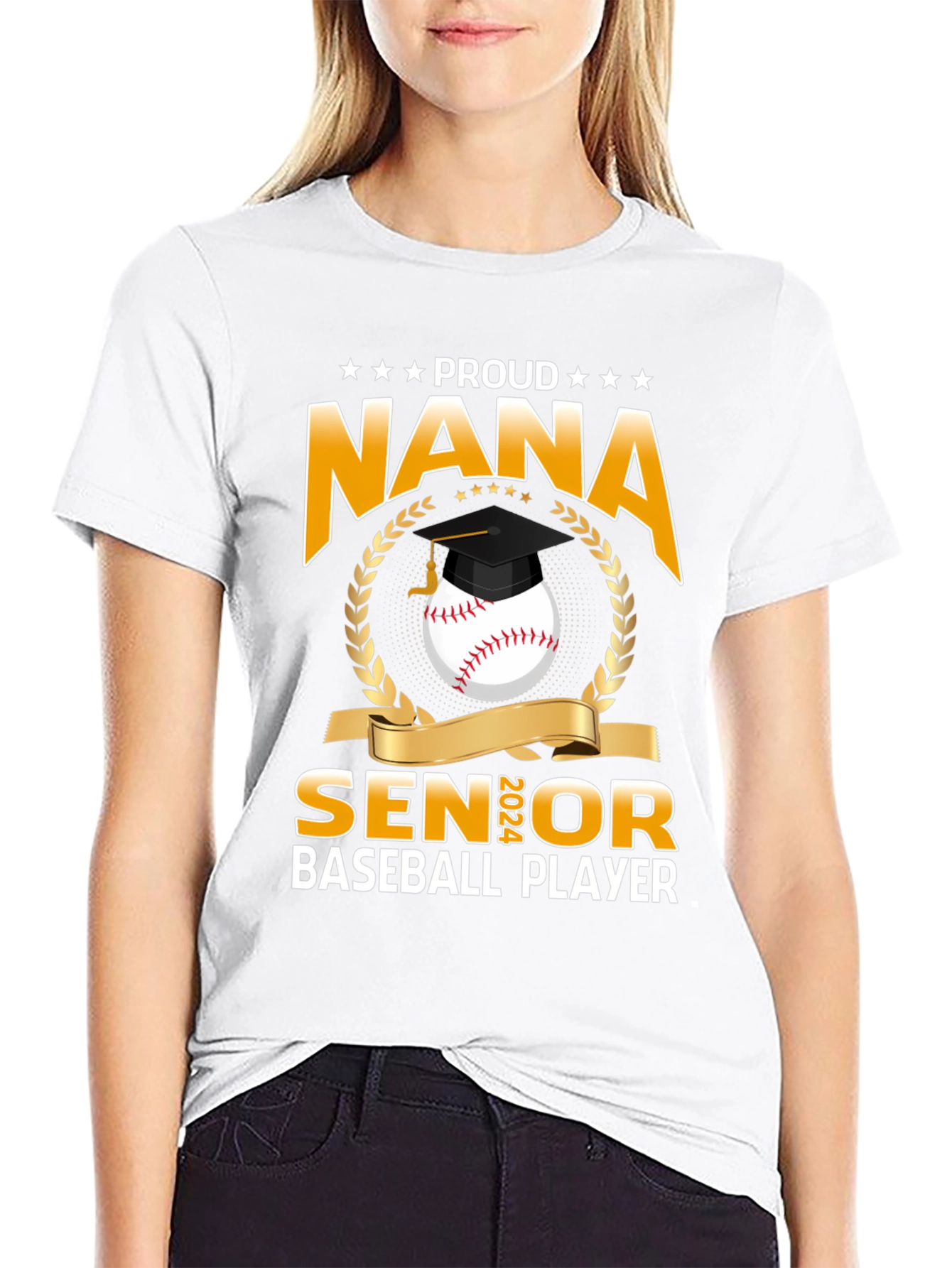 Proud Nana Senior Baseball Player T-Shirt
