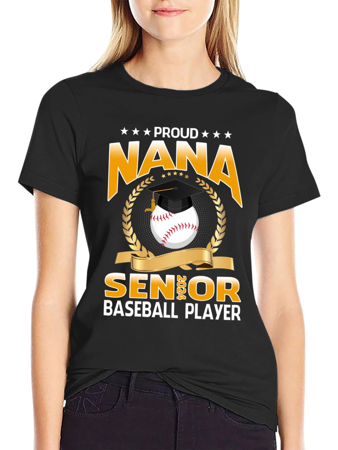 Proud Nana Senior Baseball Player T-Shirt