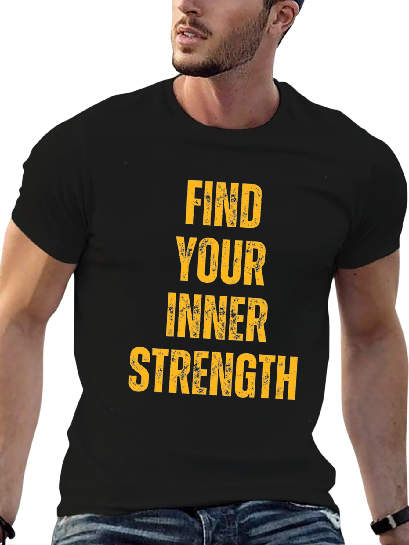 Inner Strength Graphic Black T-Shirt