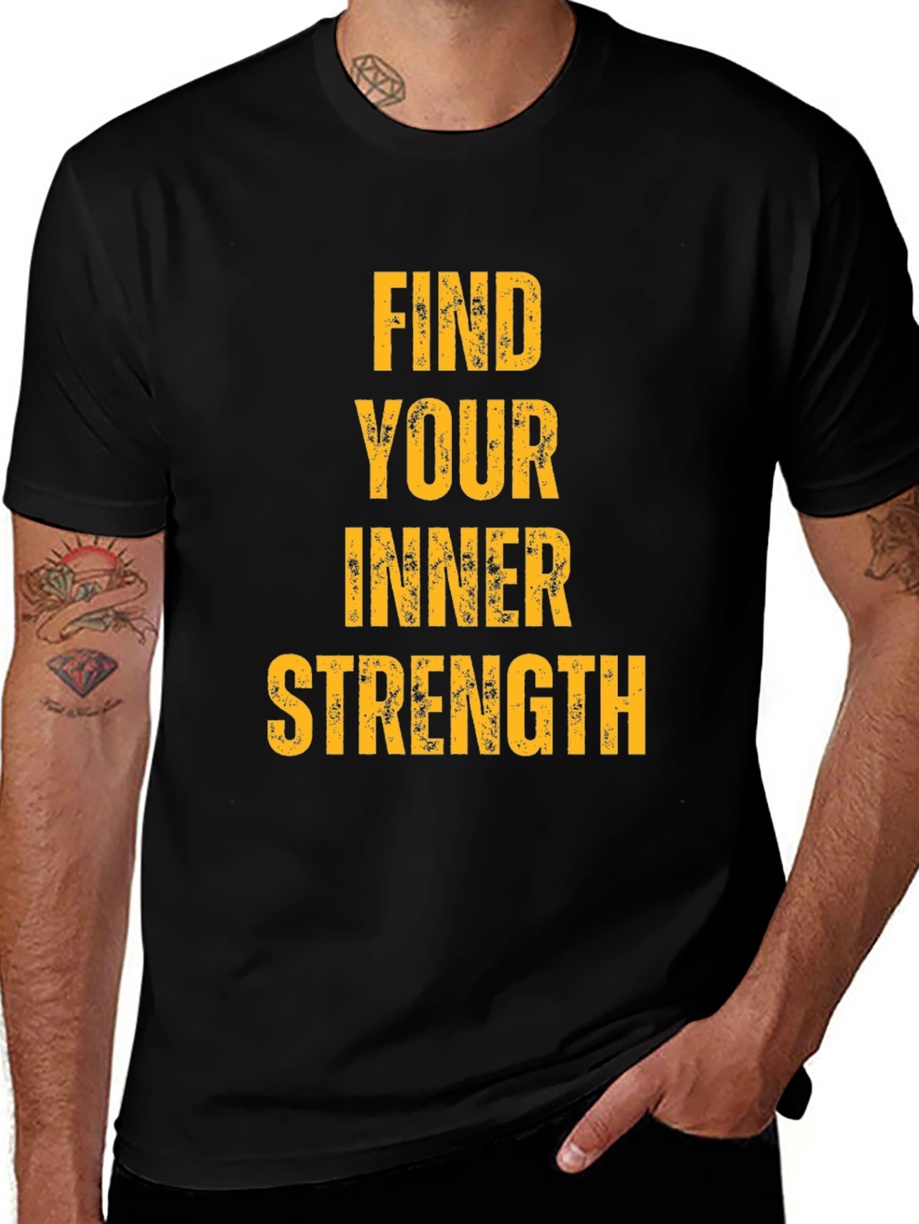 Inner Strength Graphic Black T-Shirt