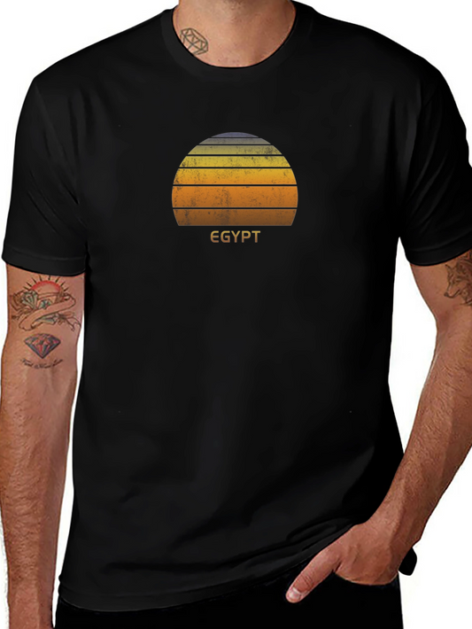 Egypt Sunset Graphic T-Shirt - Black