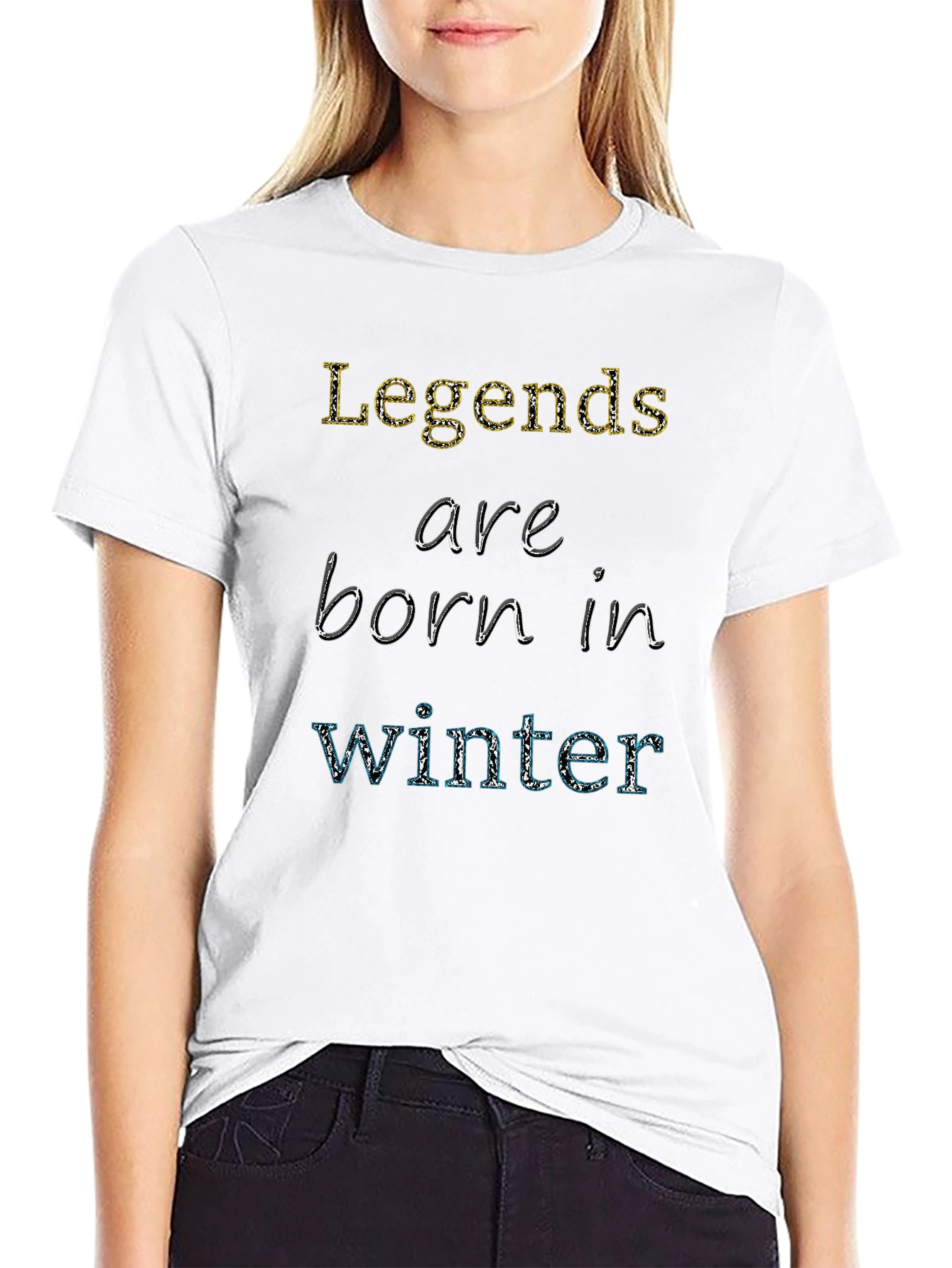 Legends Are Born In Winter Black T-Shirt
