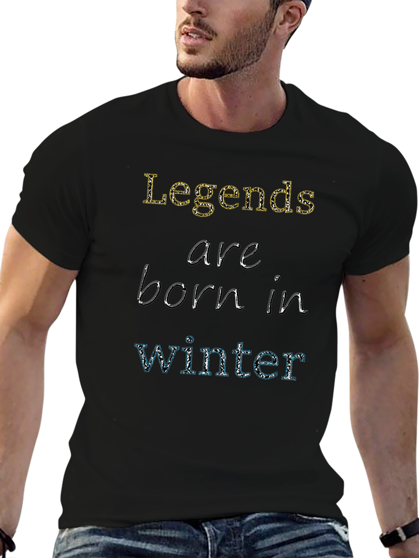 Legends Are Born In Winter Black T-Shirt