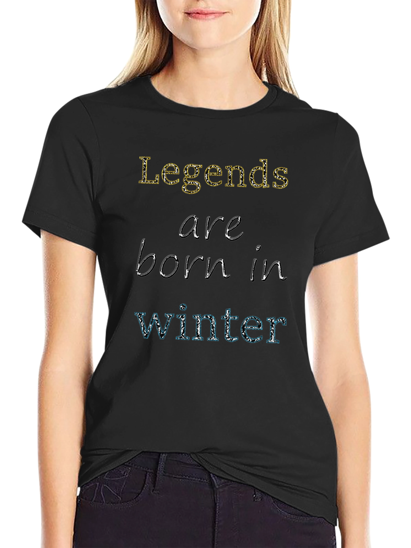Legends Are Born In Winter Black T-Shirt