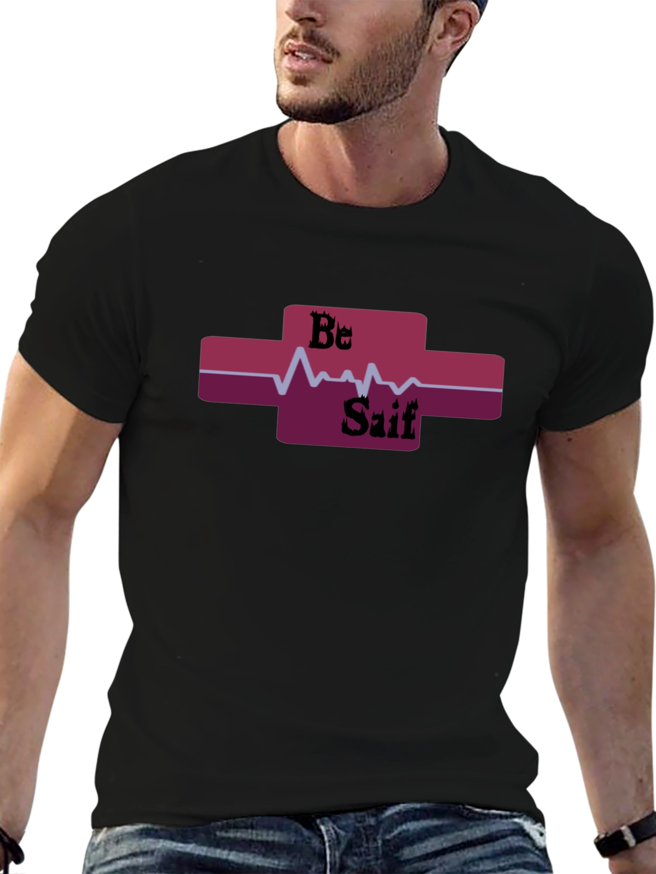 Be Saif Heartbeat T-Shirt - Cool Graphic Tee