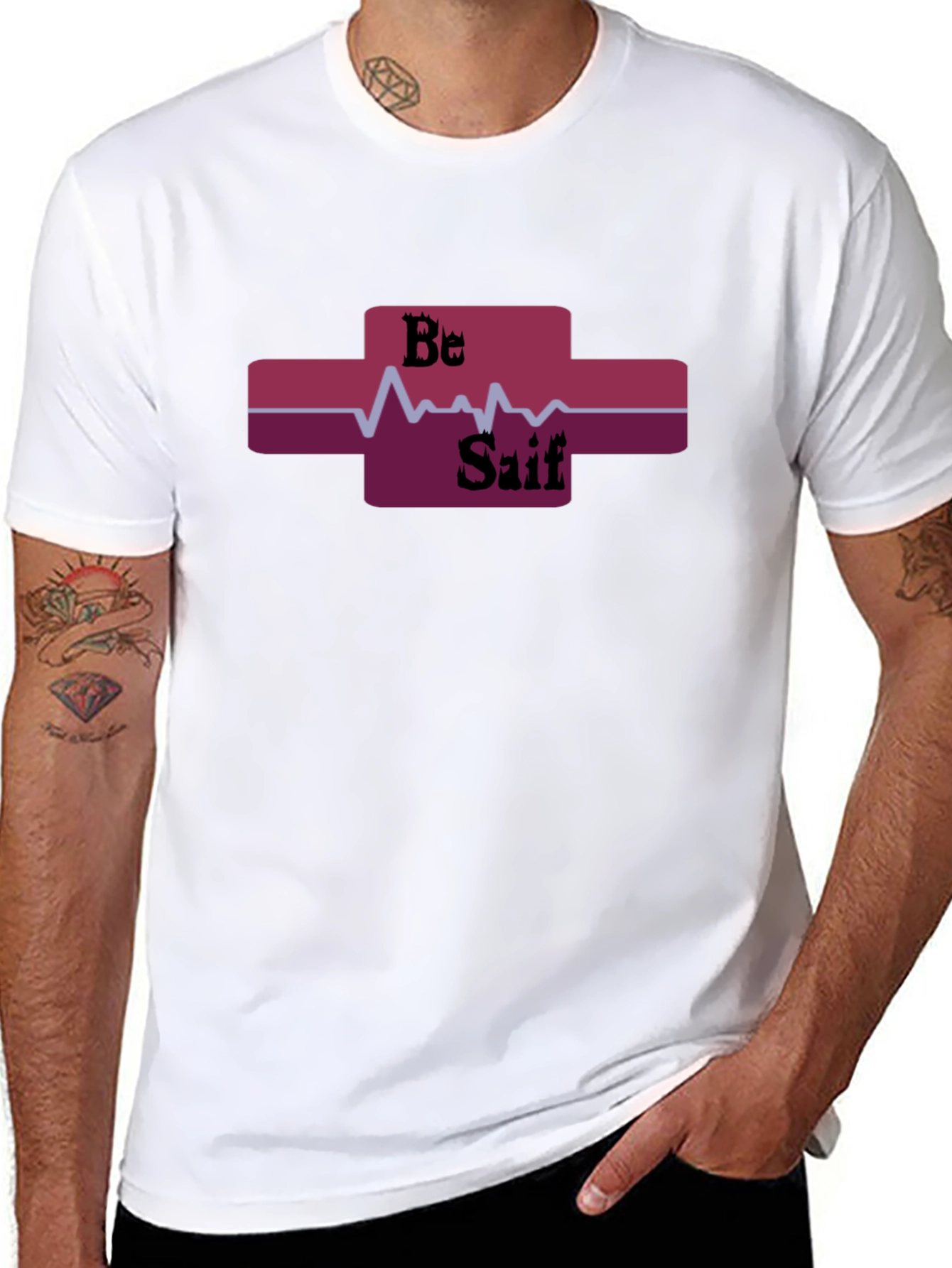 Be Saif Heartbeat T-Shirt - Cool Graphic Tee