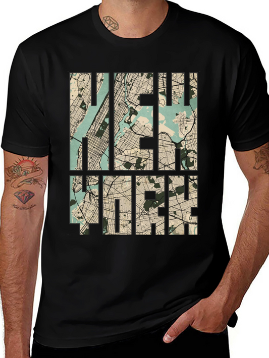 New York City Map Tee - Stylish Urban Graphic T-Shirt