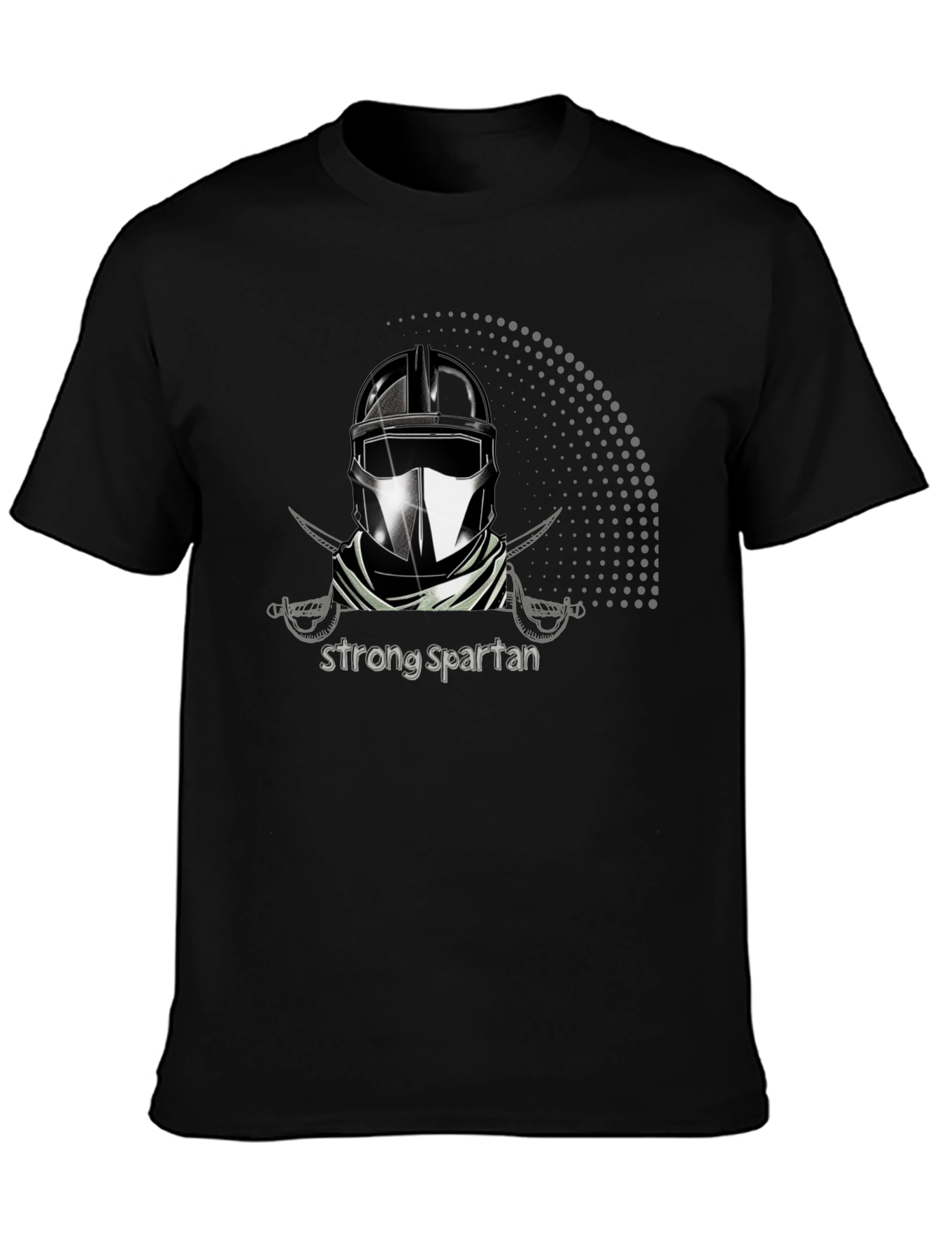 Strong Spartan Graphic Tee - Black Cotton T-Shirt