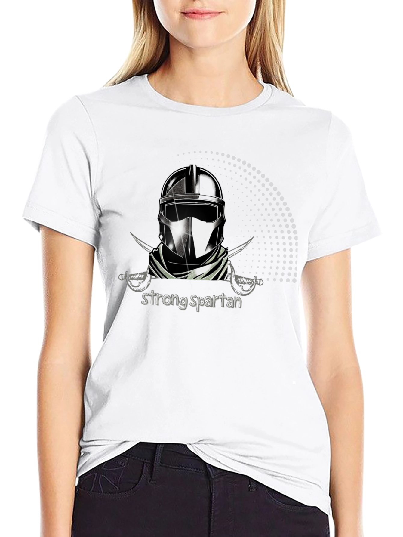 Strong Spartan Graphic Tee - Black Cotton T-Shirt