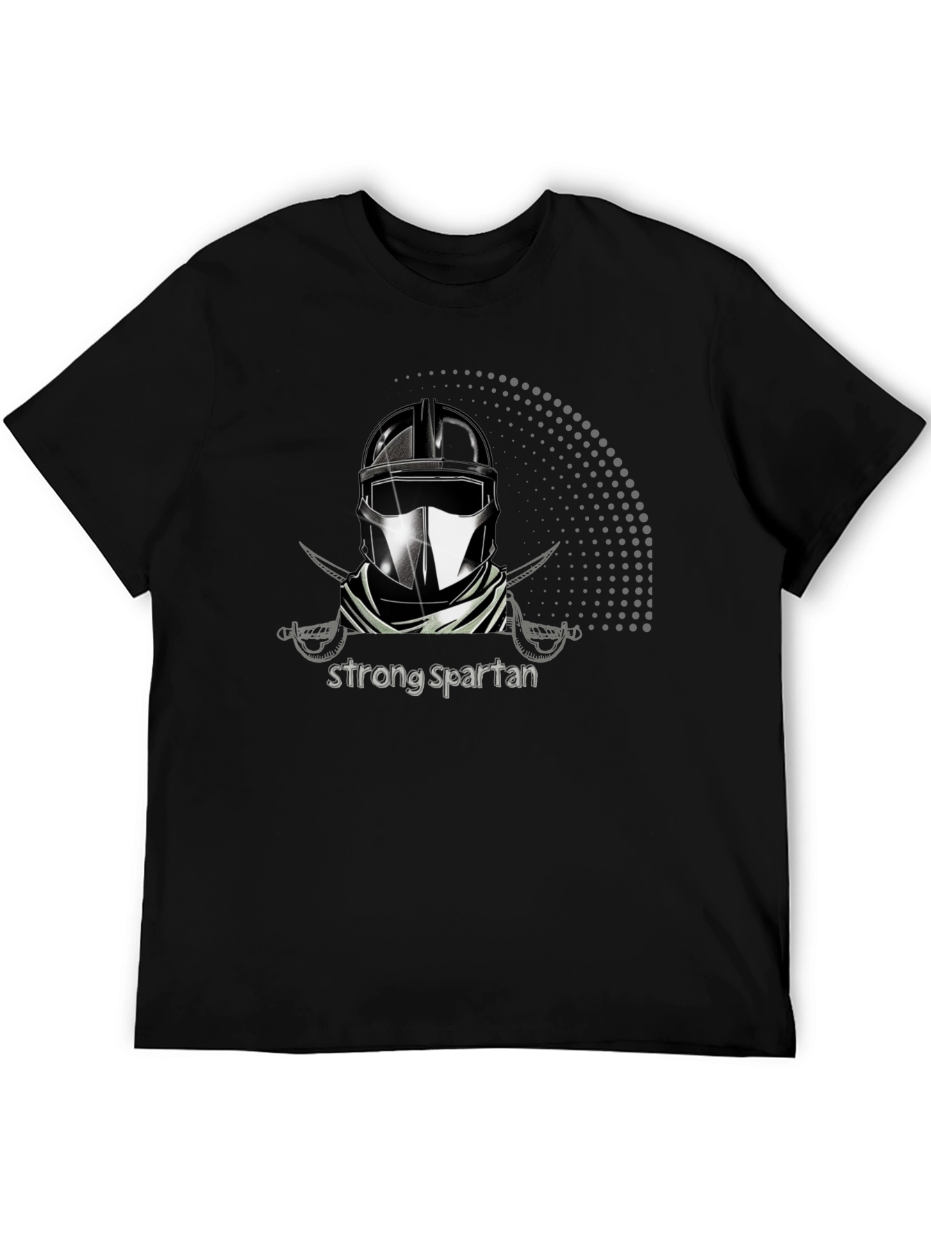 Strong Spartan Graphic Tee - Black Cotton T-Shirt