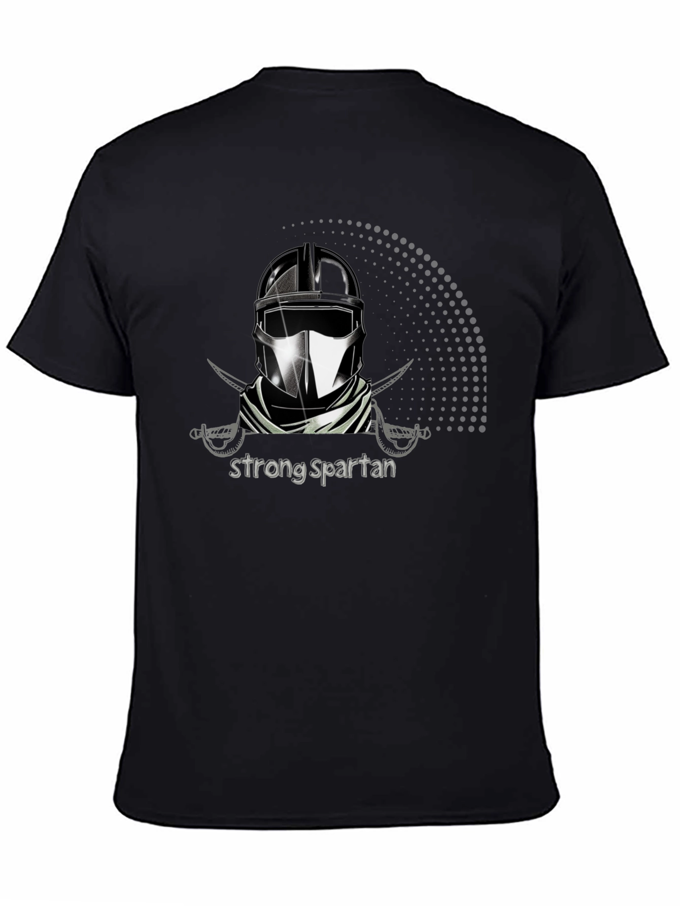 Strong Spartan Graphic Tee - Black Cotton T-Shirt