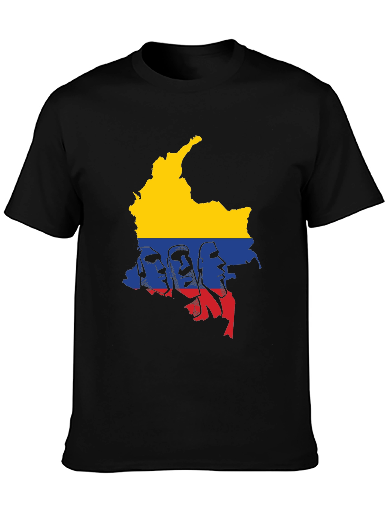Colombia Map Graphic Tee - Mens Black T-Shirt