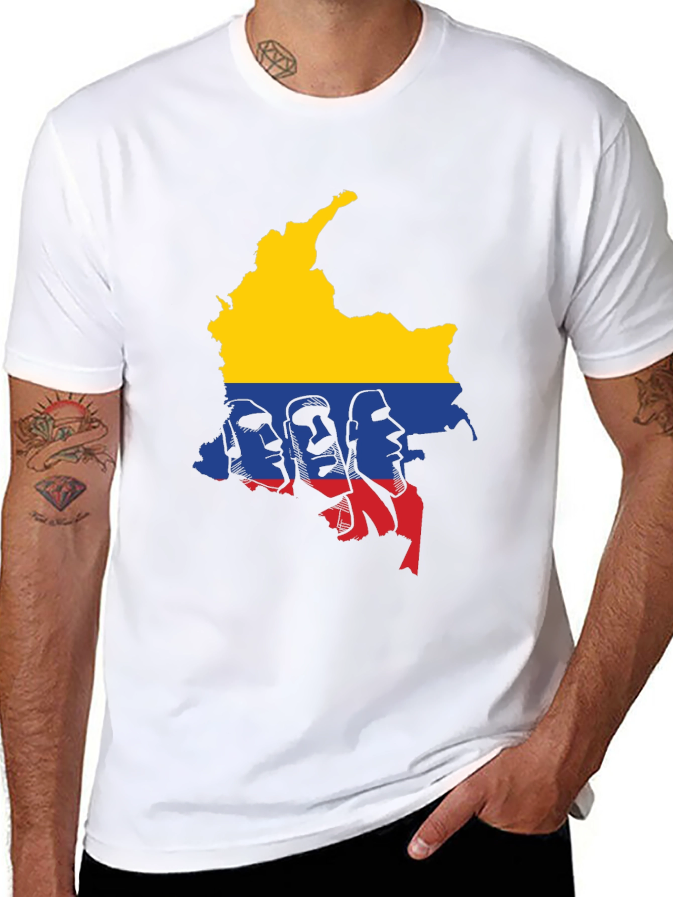 Colombia Map Graphic Tee - Mens Black T-Shirt