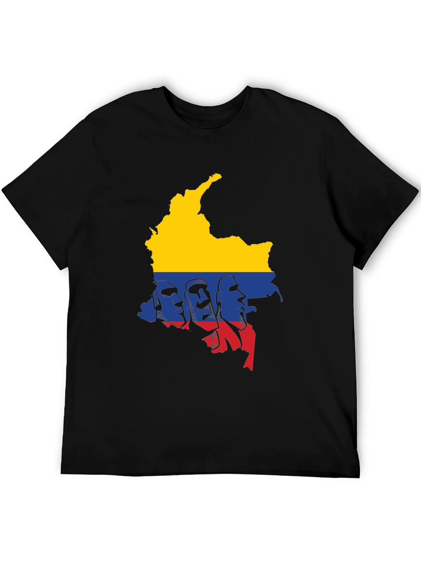Colombia Map Graphic Tee - Mens Black T-Shirt
