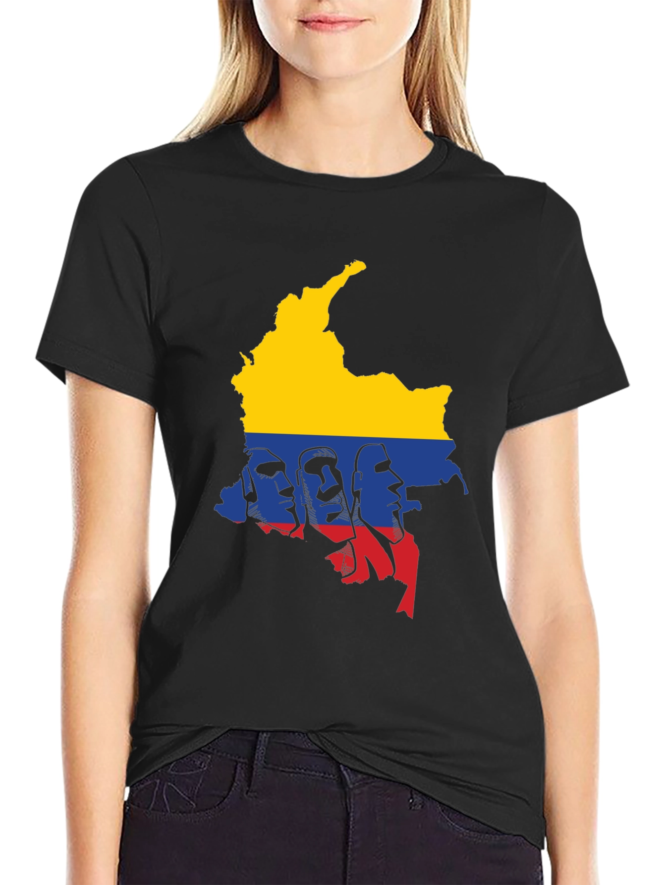 Colombia Map Graphic Tee - Mens Black T-Shirt