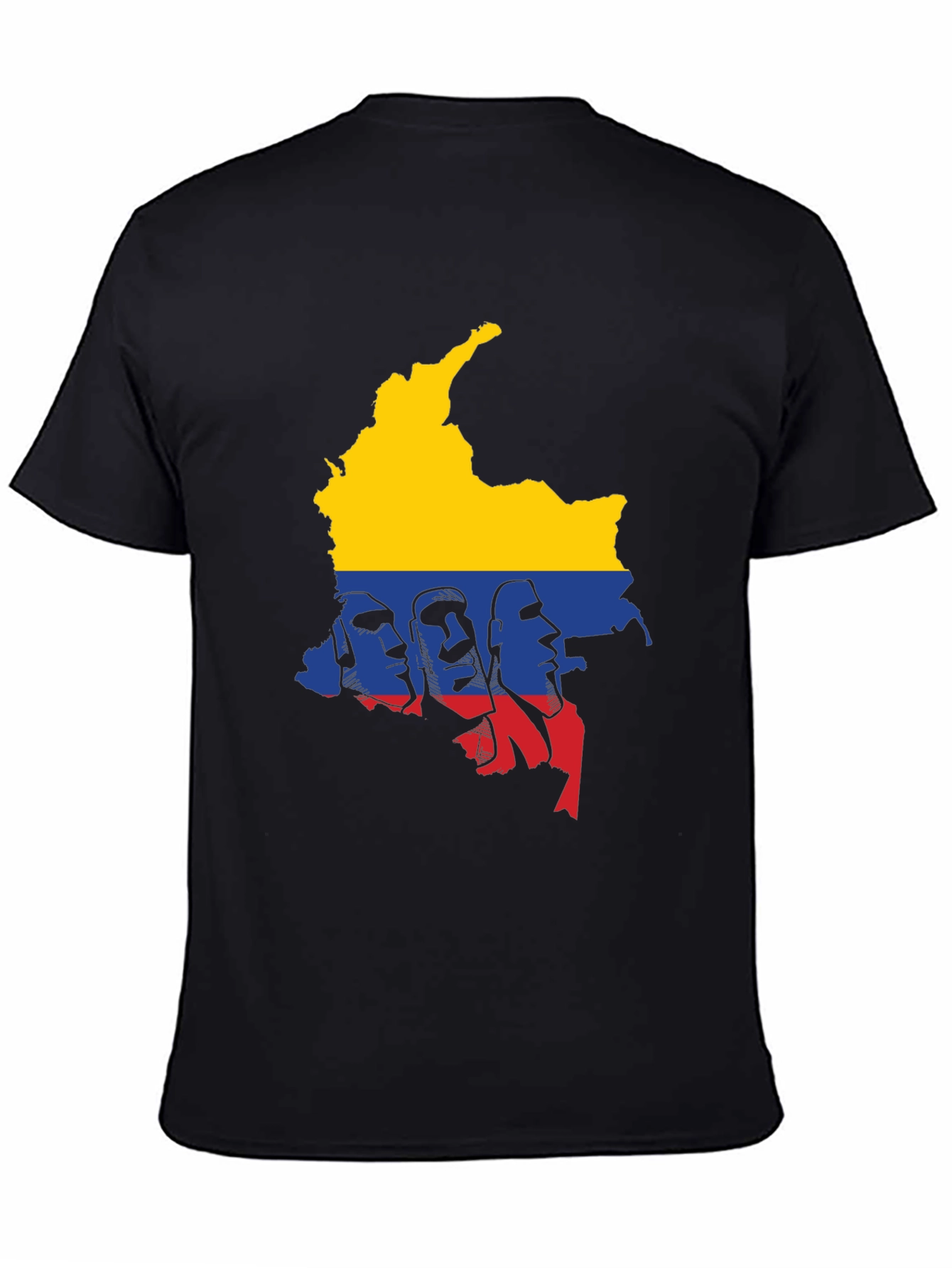 Colombia Map Graphic Tee - Mens Black T-Shirt