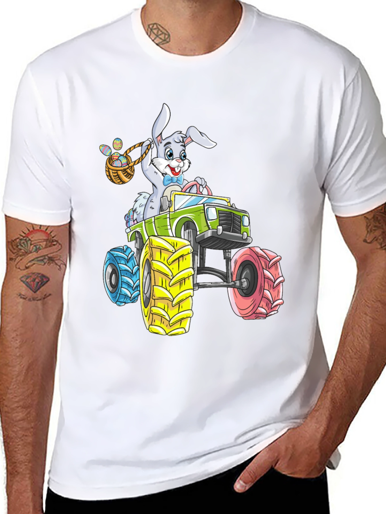 Easter Bunny Monster Truck Graphic T-Shirt