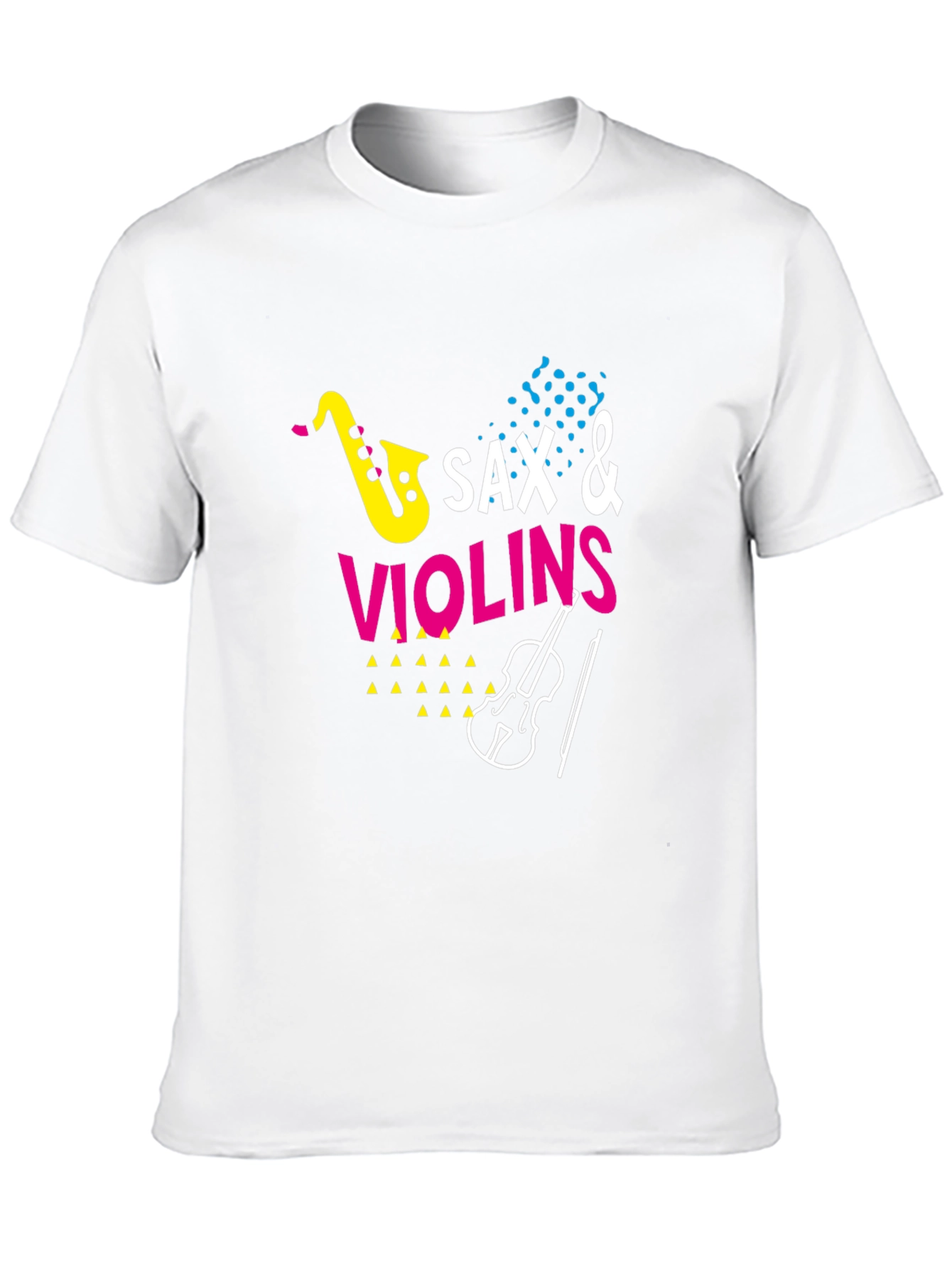 Sax & Violins Graphic Print Black T-Shirt
