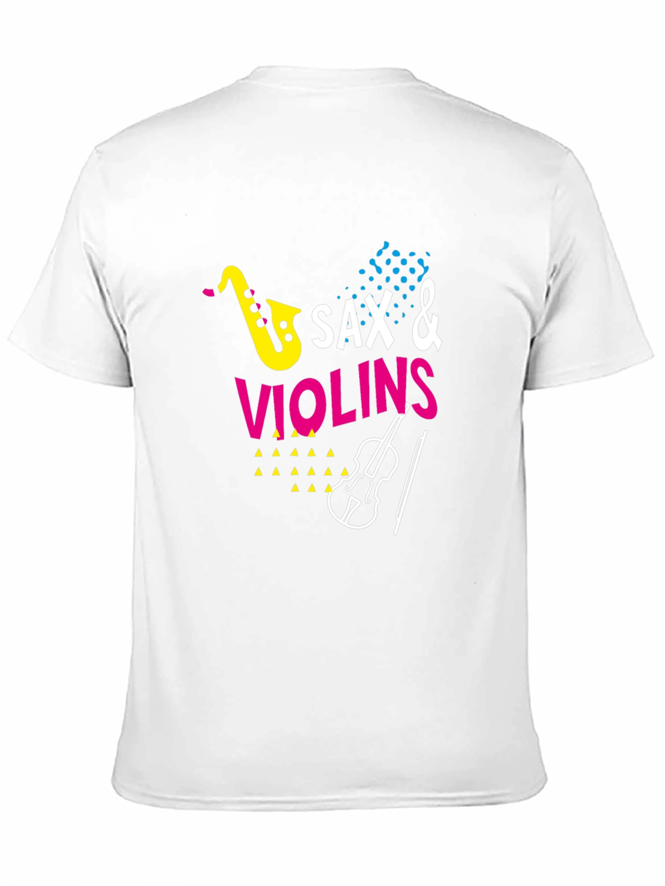 Sax & Violins Graphic Print Black T-Shirt