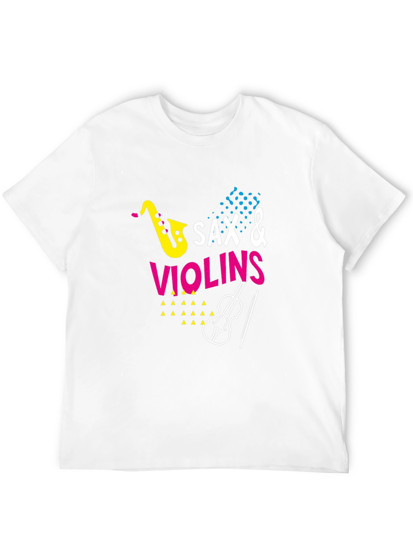 Sax & Violins Graphic Print Black T-Shirt