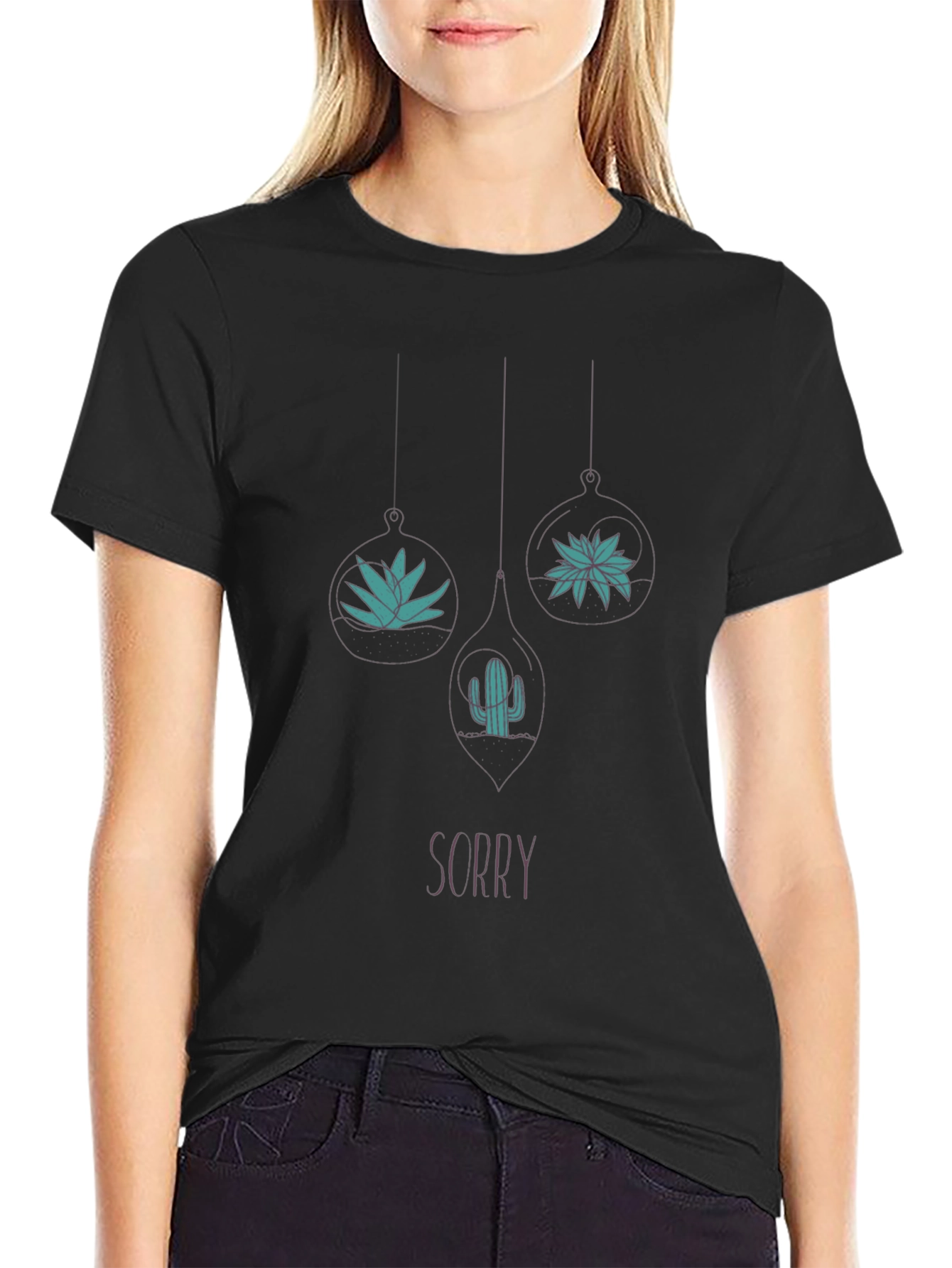 Sorry Terrarium Graphic Tee - Black Casual Shirt