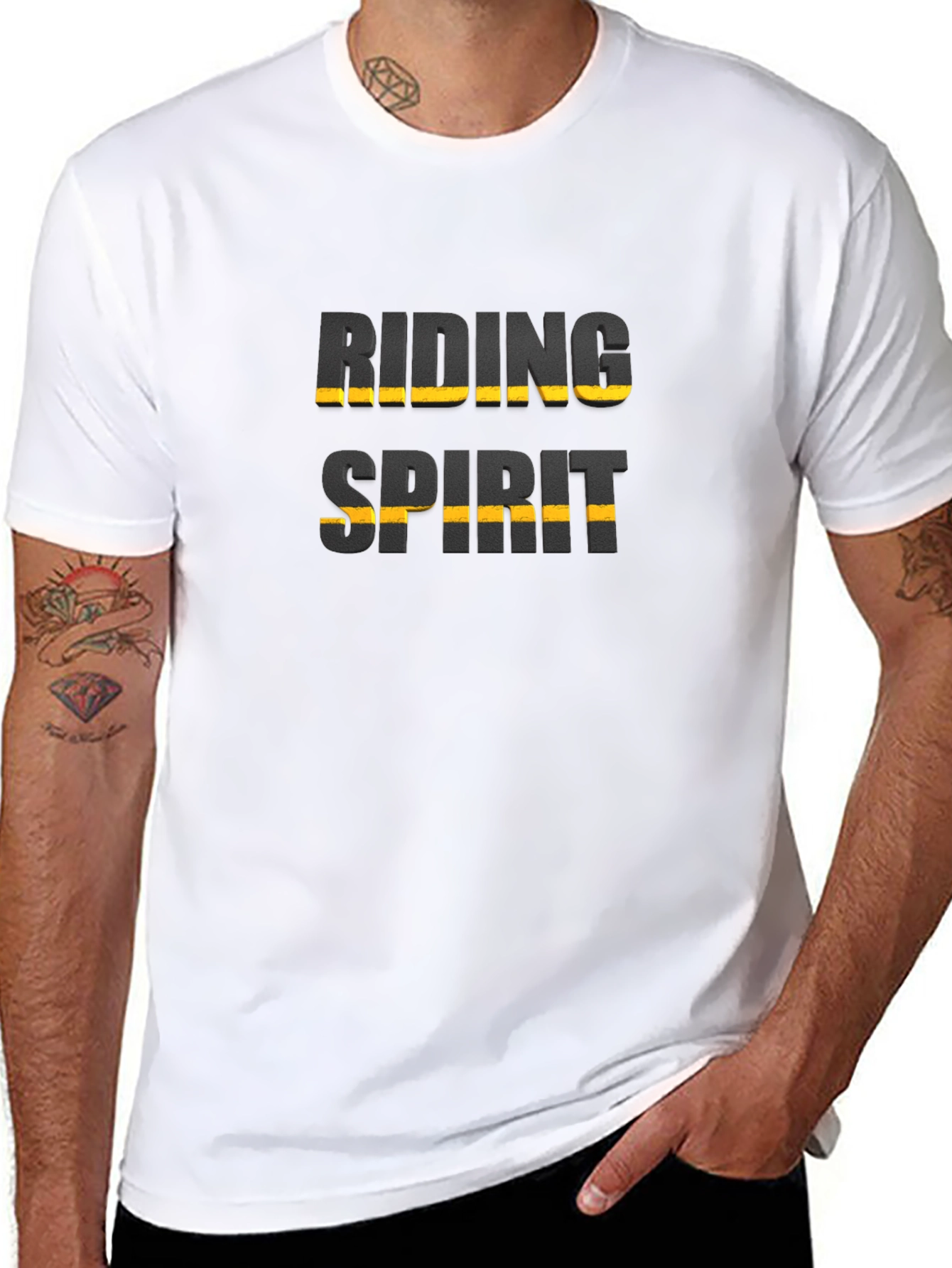 Riding Spirit Black Graphic T-Shirt