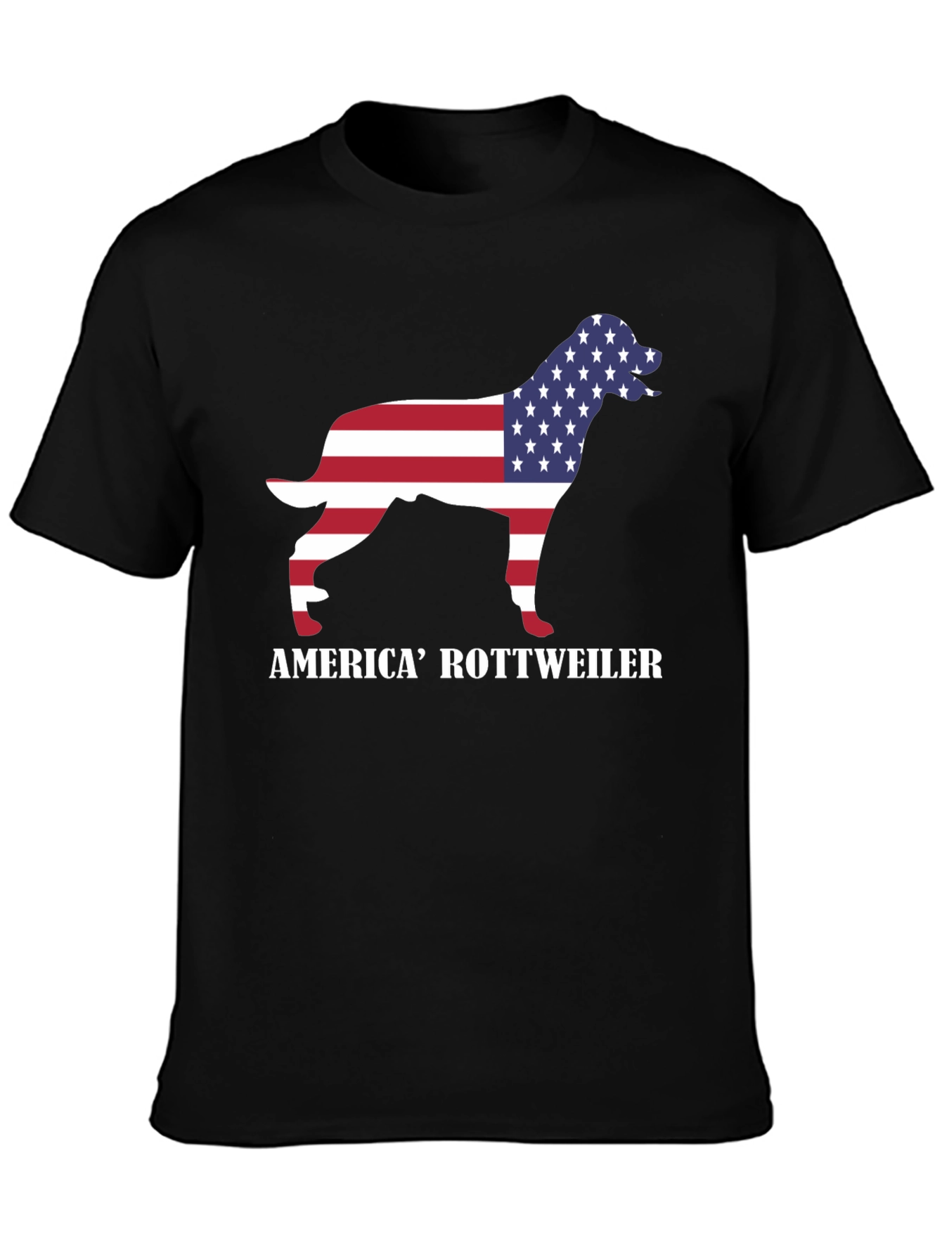 America Rottweiler Graphic Tee - Patriotic Dog Lover Shirt