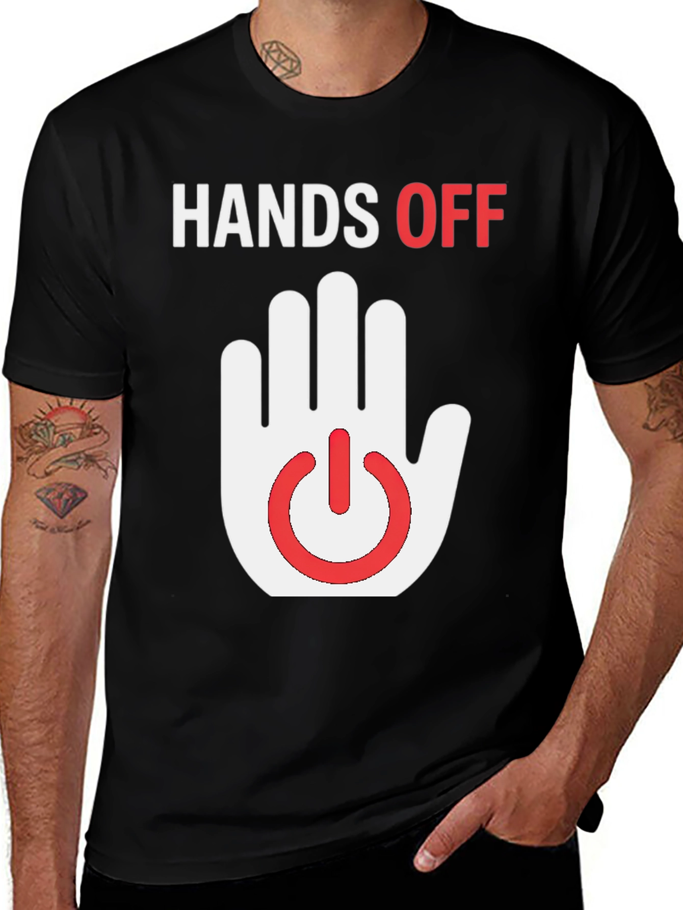 Hands Off Graphic T-Shirt - Funny Novelty Tee